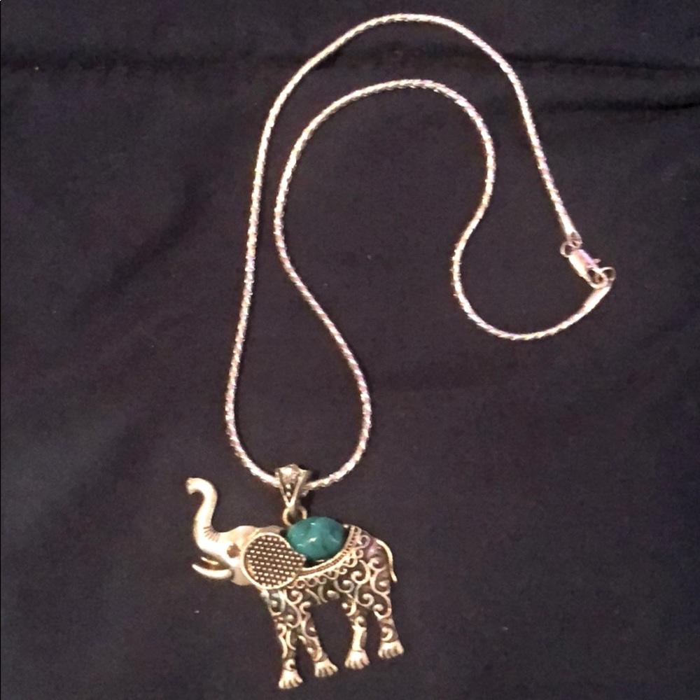 Sterling silver plated Elephant necklace